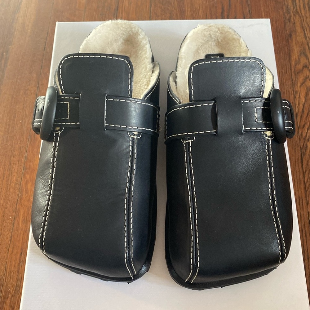 Marine Serre shearling clogs. Great condition and super cool.